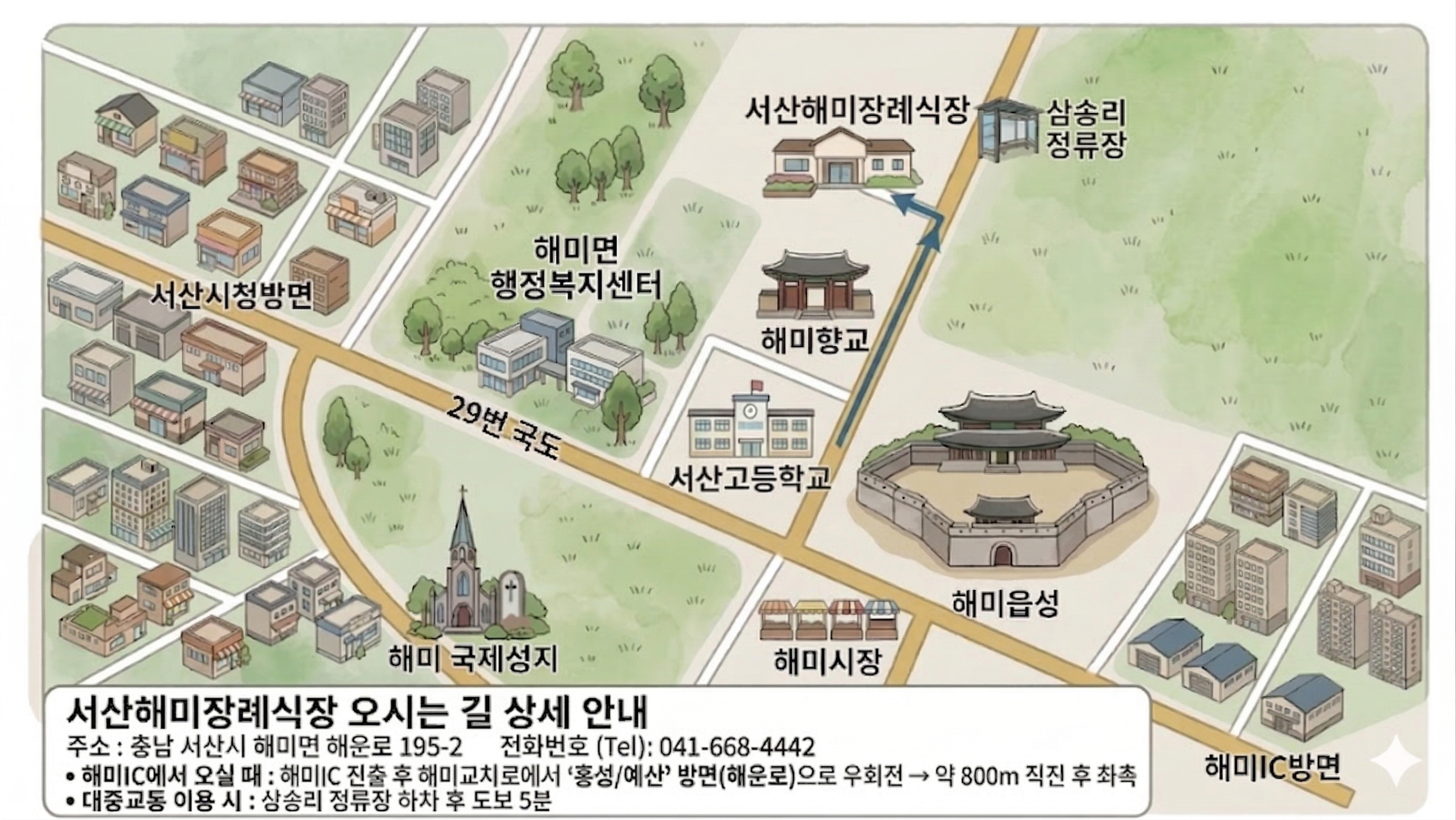 오시는 길 약도